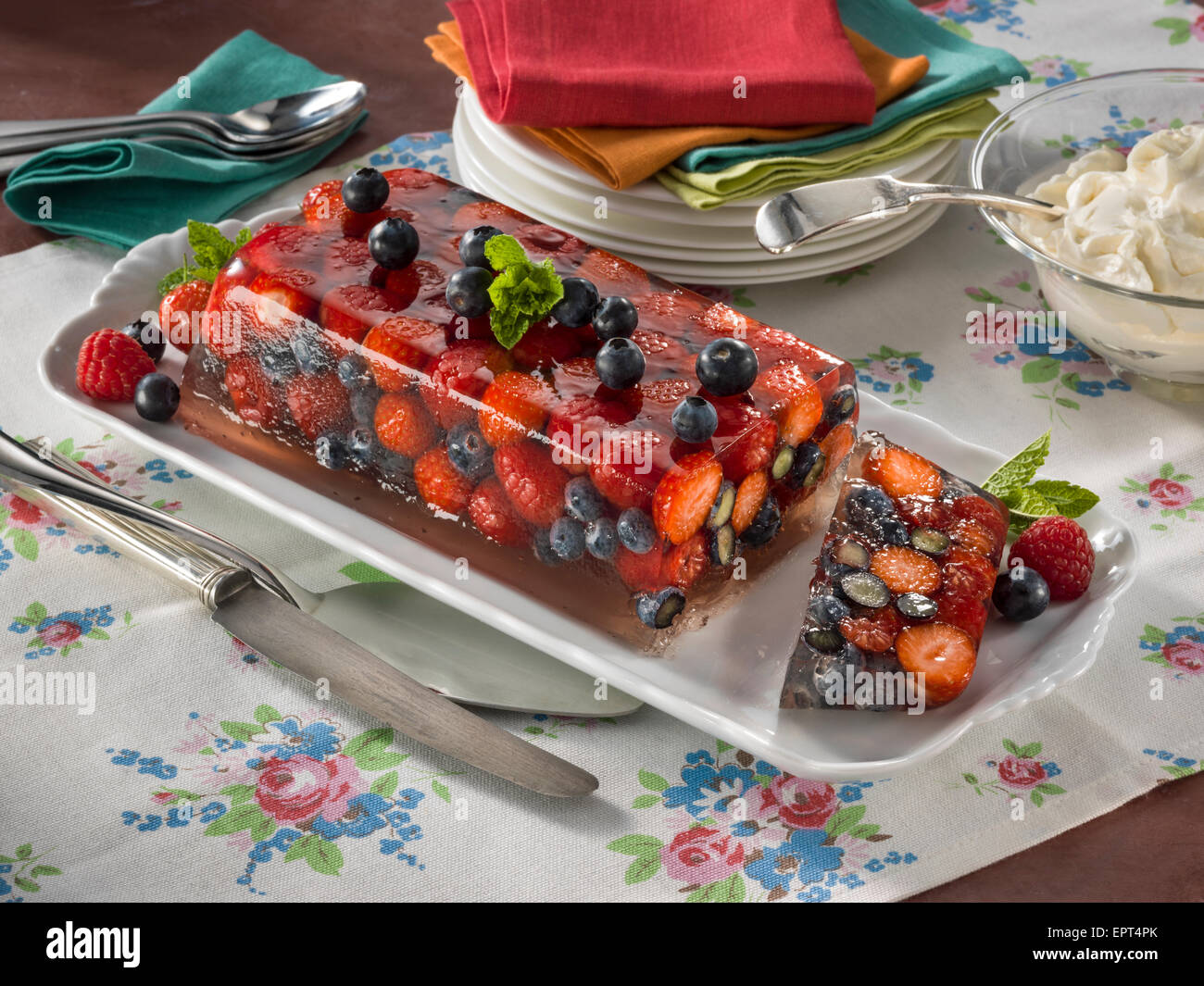 Summer berry terrine Stock Photo Alamy