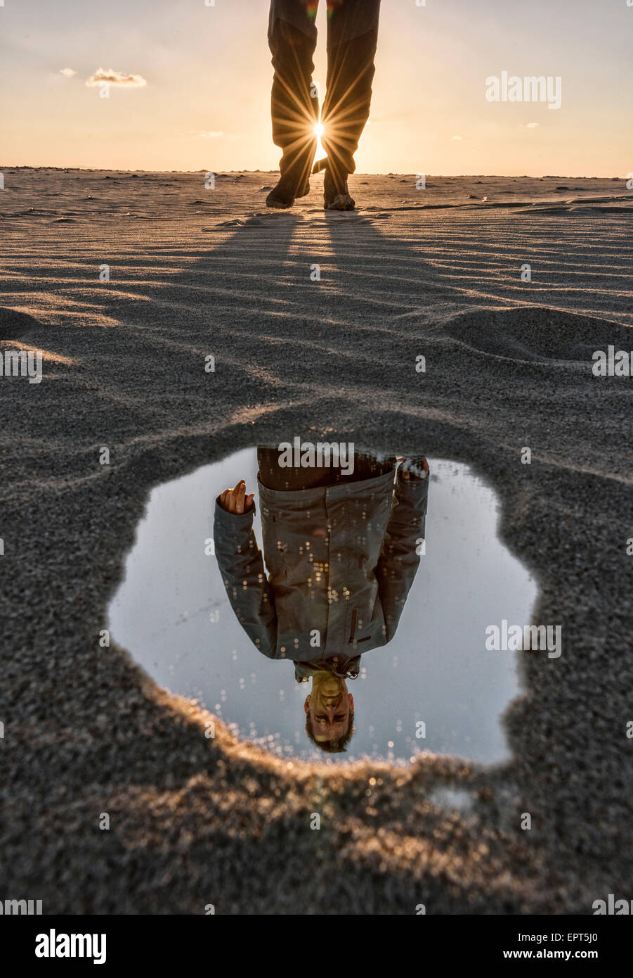 Reflection of a man. Stock Photo