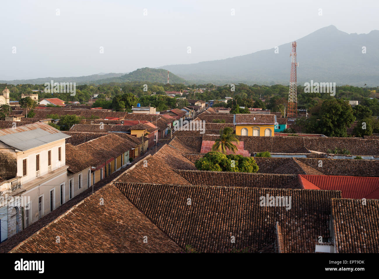 View from the Clock Tower at Iglesia de la Merced, Granada, Nicaragua Stock Photo