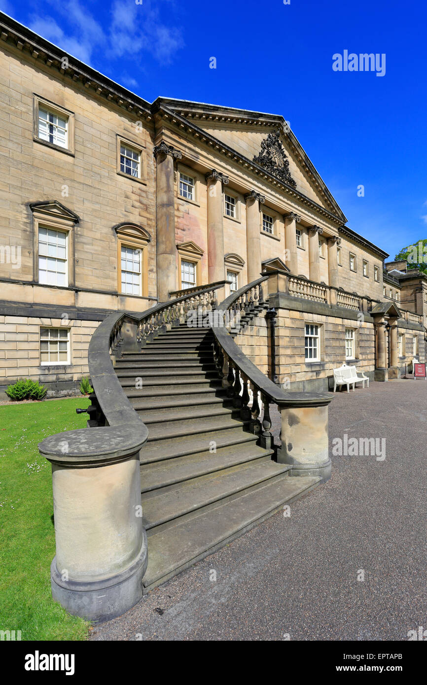 Nostell Priory House stairway and front entrance, a National Trust