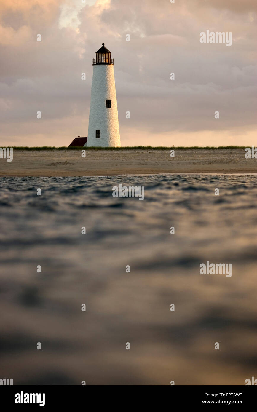 Great Point lighthouse, (also known as Nantucket Light) at sunset