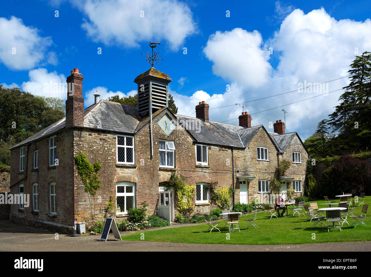 The tea rooms and cafe at Pencarrow House near Bodmin in Cornwall, UK Stock Photo