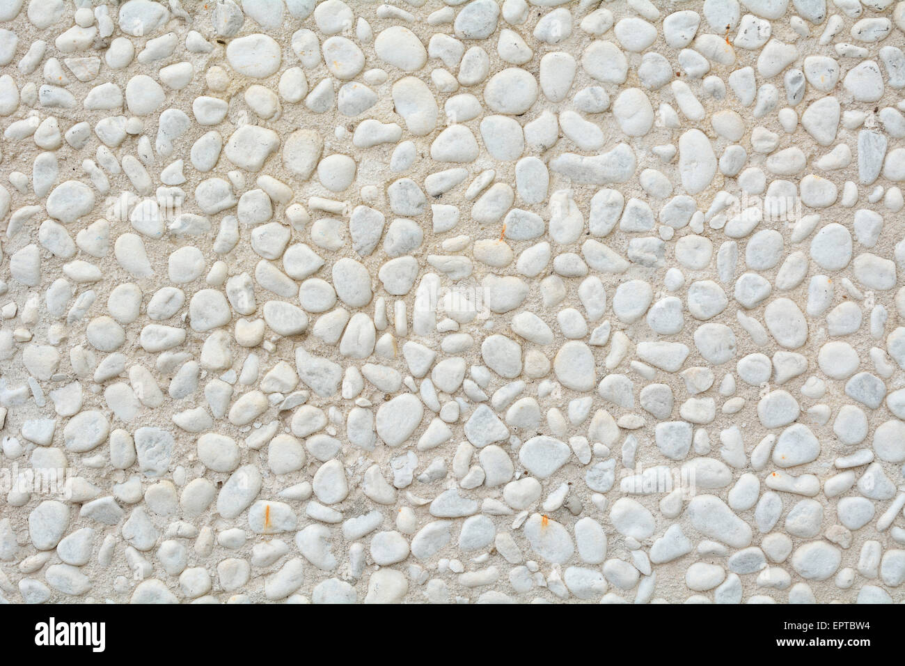 Close-up of Whitewashed, Concrete Wall with pebbles, Norderney, East ...