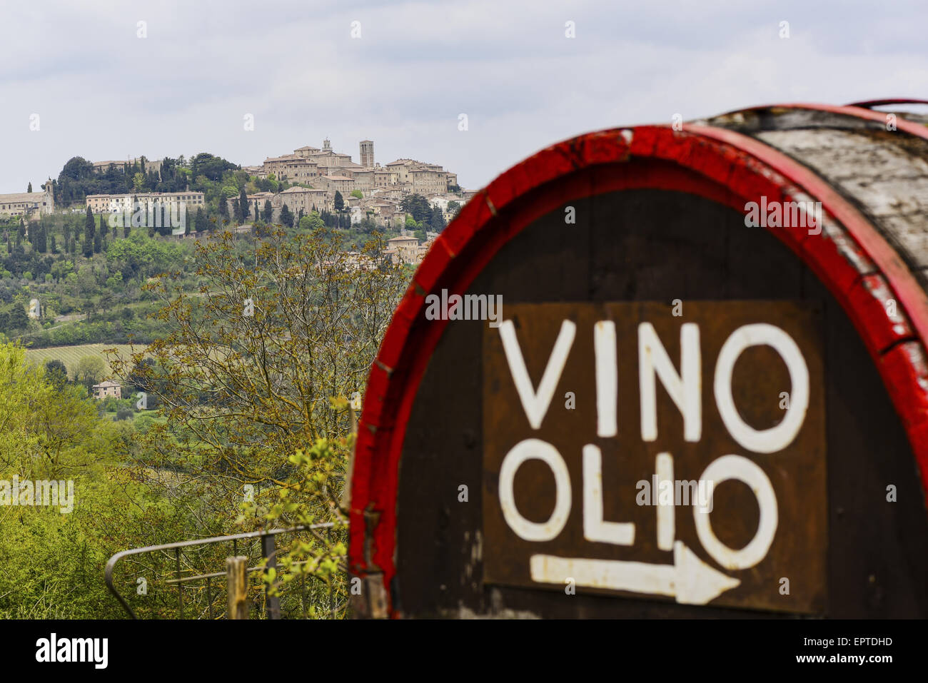 Vino, Olio, Montepulciano, Tuscany, Italy Stock Photo