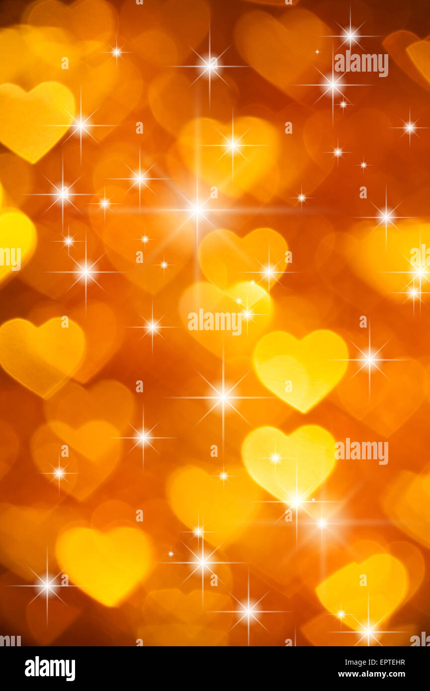 yellow hearts shape background Stock Photo