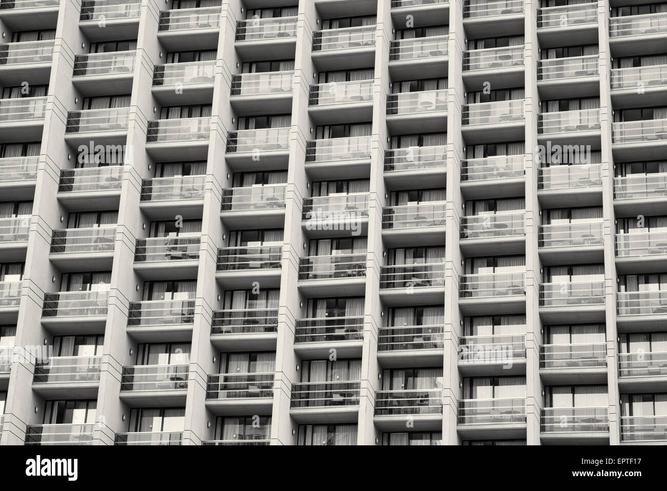 Full frame take of the repeating pattern of balconies Stock Photo - Alamy