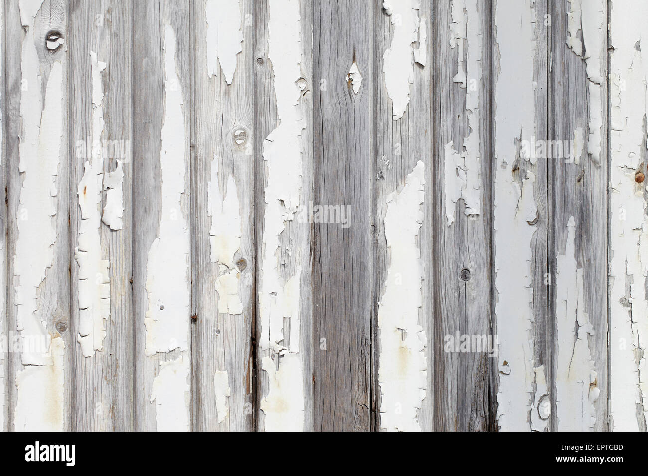 Close-up of Old White Painted Wooden Wall, Biarritz, Aquitaine, France Stock Photo