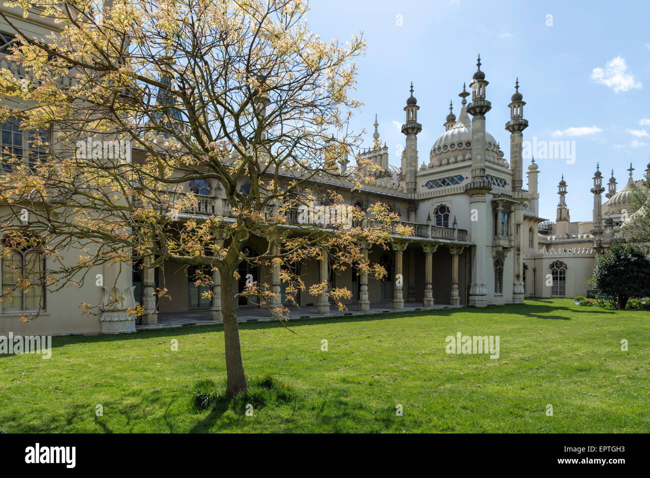 View on the Royal Pavilion, a former royal residence in Brighton, East Sussex, England, UK. It's a UNESCO World Heritage Site. Stock Photo