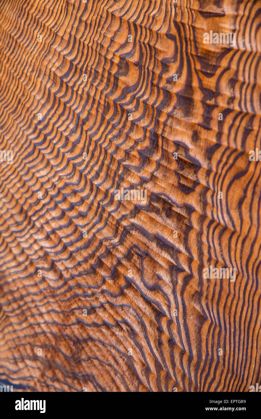 Close up of striped brown wooden surface Stock Photo