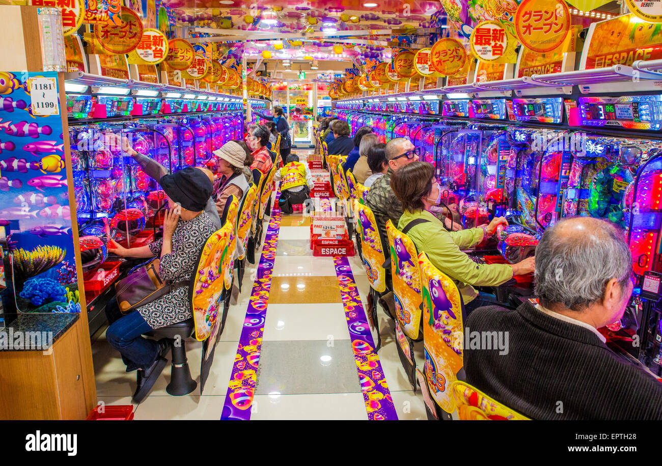 Pachinko, Japanese gambling arcade Stock Photo