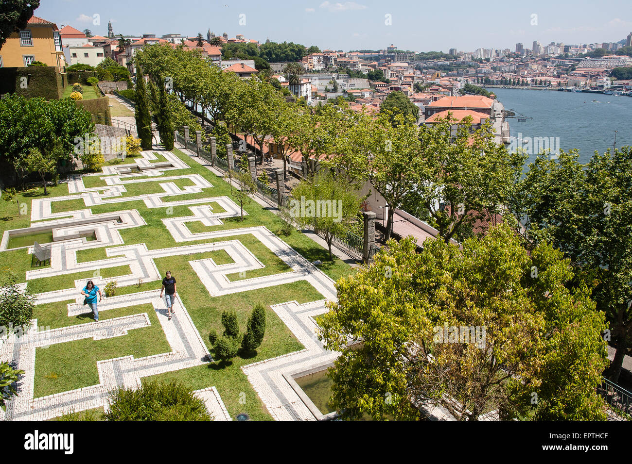 At Crystal Palace Gardens. Landscaped gardens, Porto's most beautiful  overlooking the Duoro River.Porto, also known as Oporto, is the second  largest city in Portugal. Located along the Douro river estuary in northern