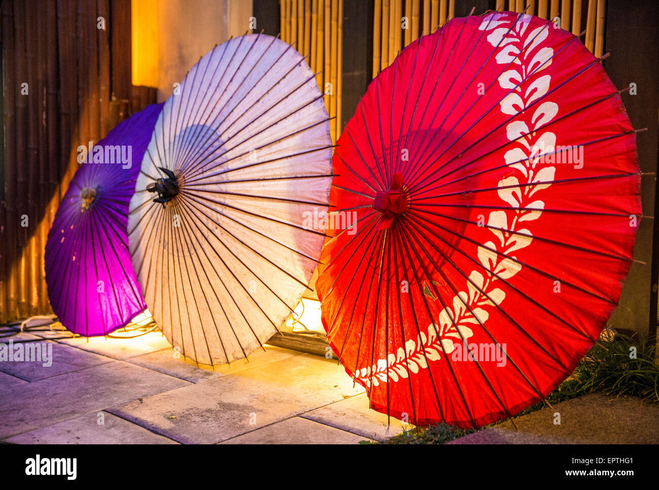 Paper parasol in Japan Stock Photo