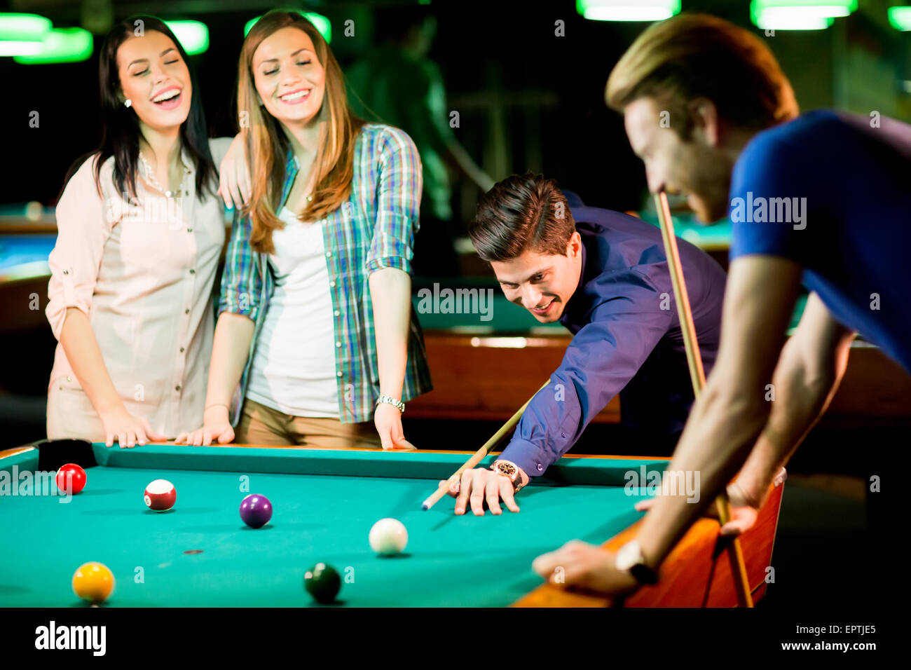 Pool table cue women hires stock photography and images Alamy