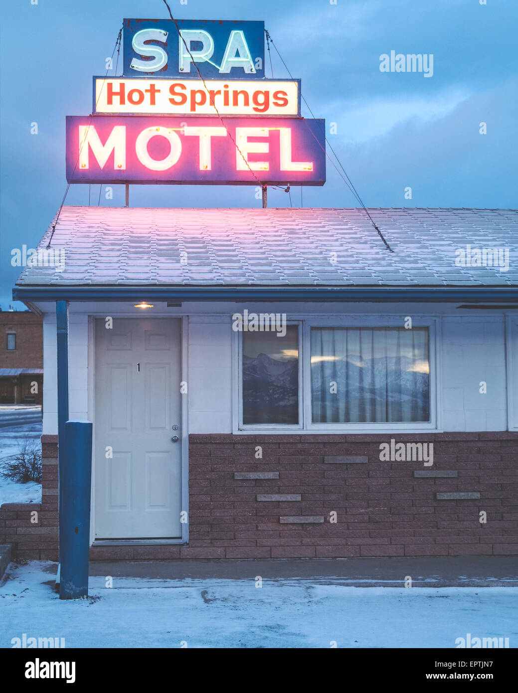 Spa and Motel in White Sulphur Springs Montana, USA Stock Photo
