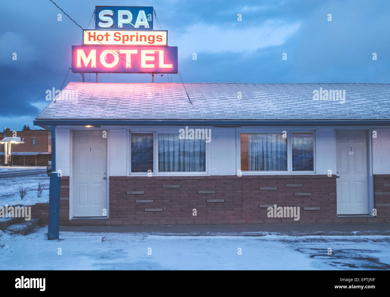 Spa and Motel in White Sulphur Springs Montana, USA Stock Photo