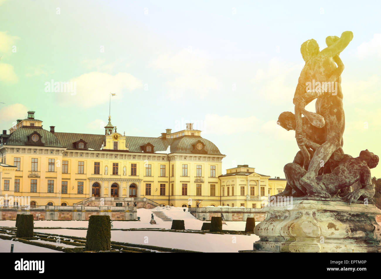 Drottningholm Palace Gardens at Stockholm - Sweden Stock Photo