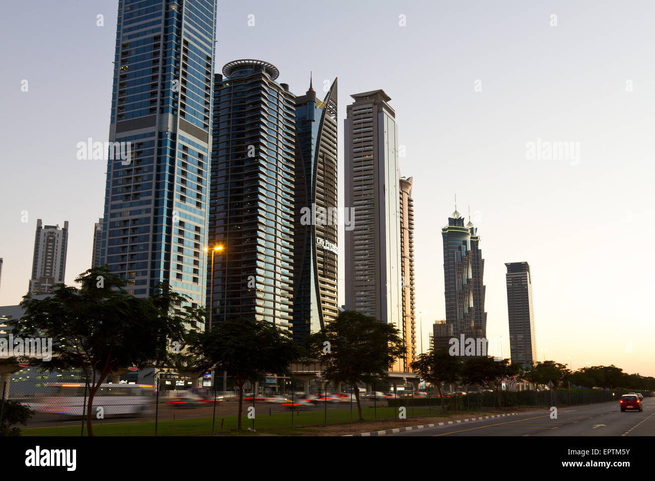 Skyscrapers in Dubai, UAE Stock Photo
