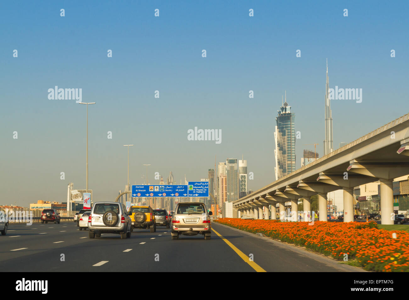 Sheikh Zayed Road, Dubai, United Arab Emirates Stock Photo Alamy