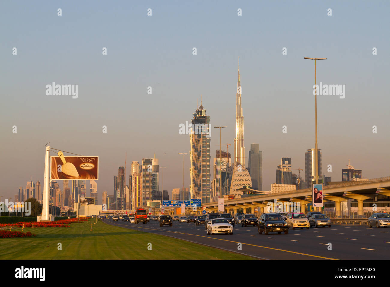 Sheikh Zayed Road, Dubai, United Arab Emirates Stock Photo Alamy
