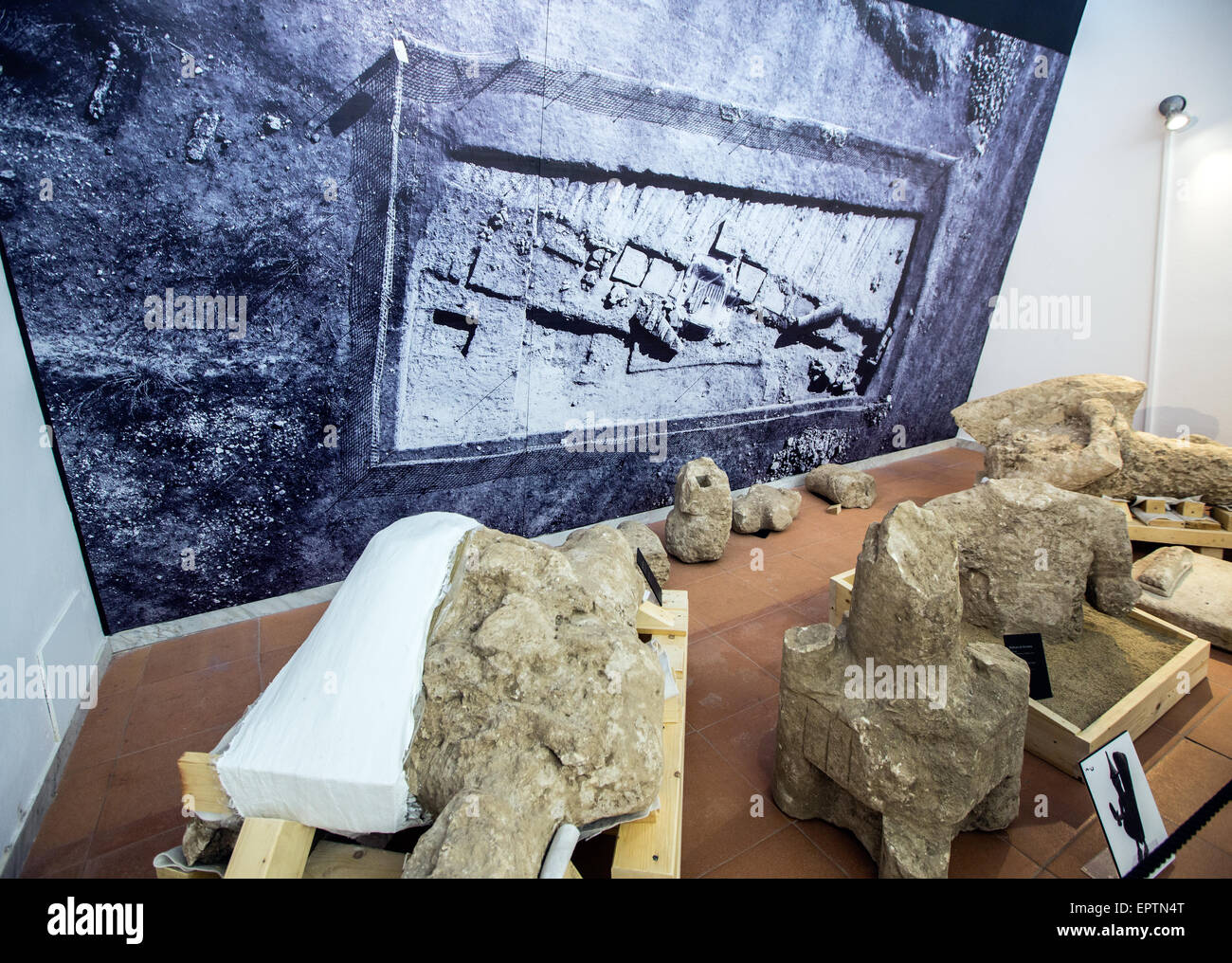 Giant Statues Of Monte Prama Cabras Archeological Museum Sardinia Stock Photo