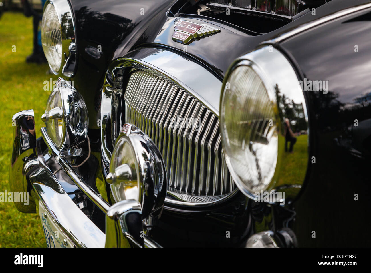 Detail of the front of an Austin Healey 3000 MkIII British Sports Car Stock Photo