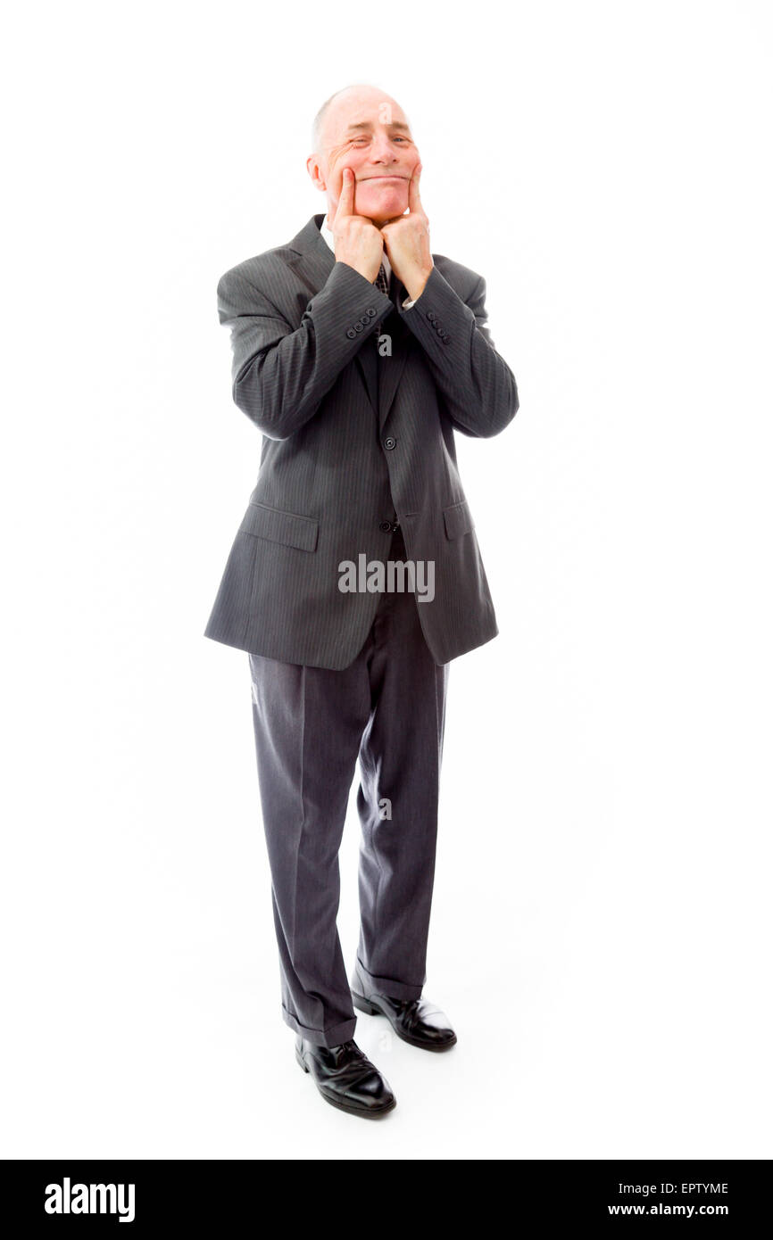 senior caucasian man isolated on a white background Stock Photo - Alamy