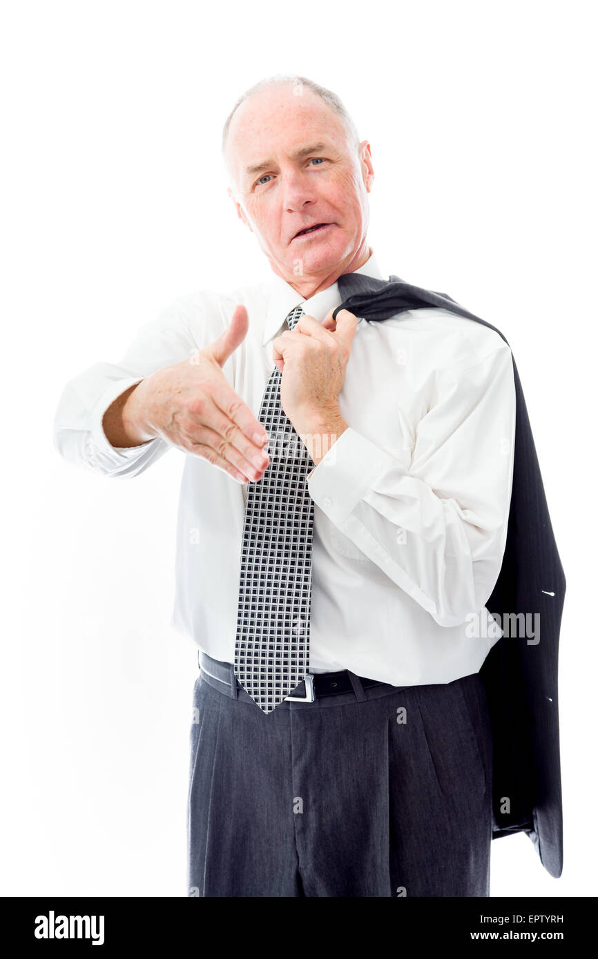 senior caucasian man isolated on a white background Stock Photo - Alamy