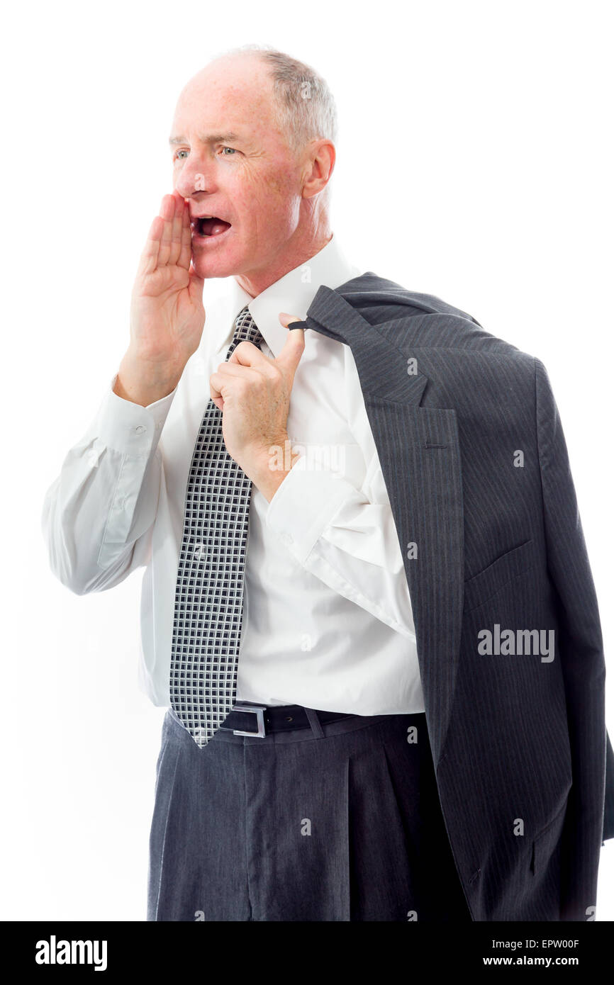senior caucasian man isolated on a white background Stock Photo - Alamy