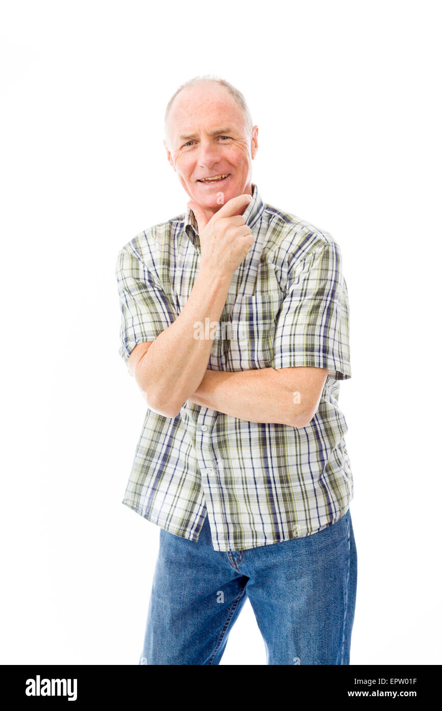 Elderly man isolated on white hi-res stock photography and images - Alamy