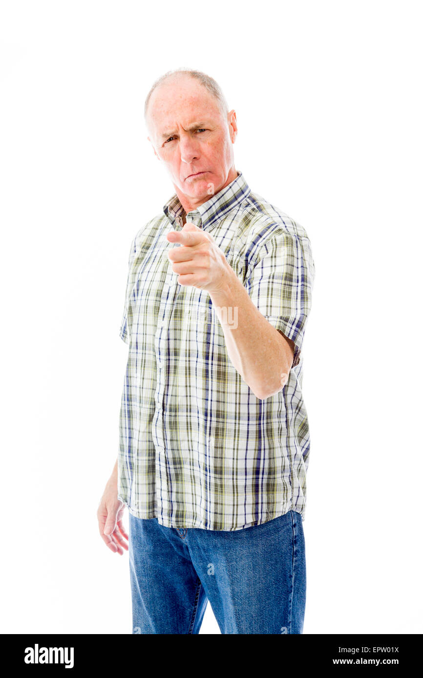 senior caucasian man isolated on a white background Stock Photo - Alamy