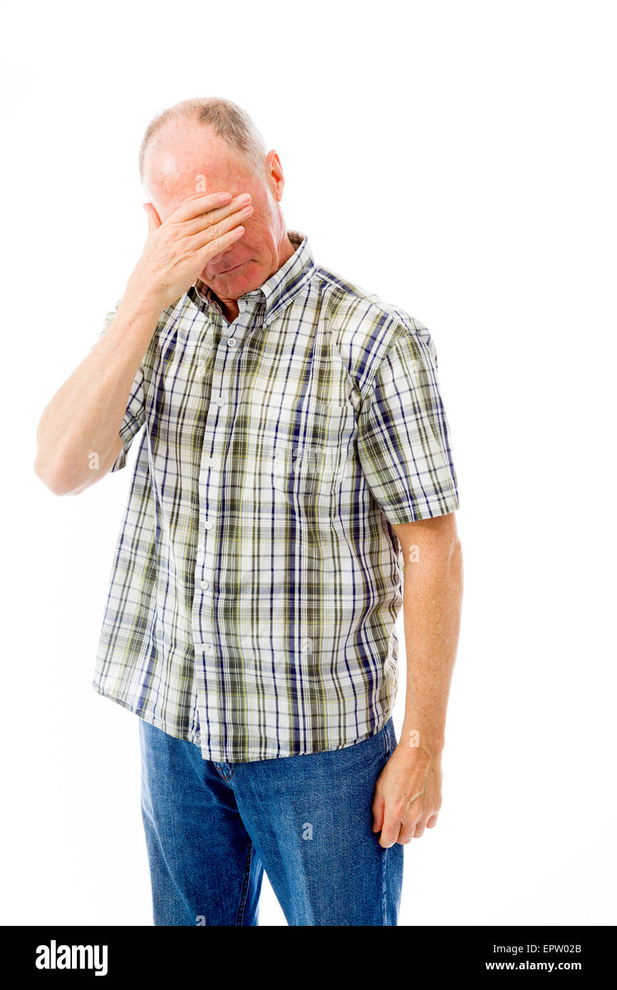 senior caucasian man isolated on a white background Stock Photo - Alamy