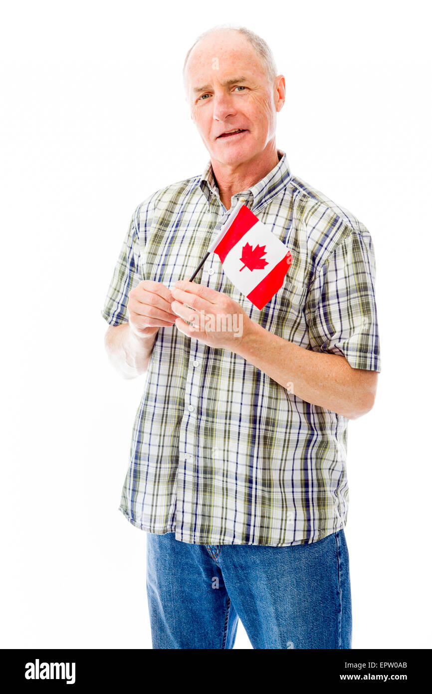 senior caucasian man isolated on a white background Stock Photo - Alamy