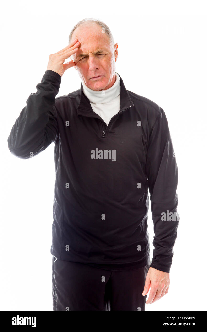 senior caucasian man isolated on a white background Stock Photo - Alamy
