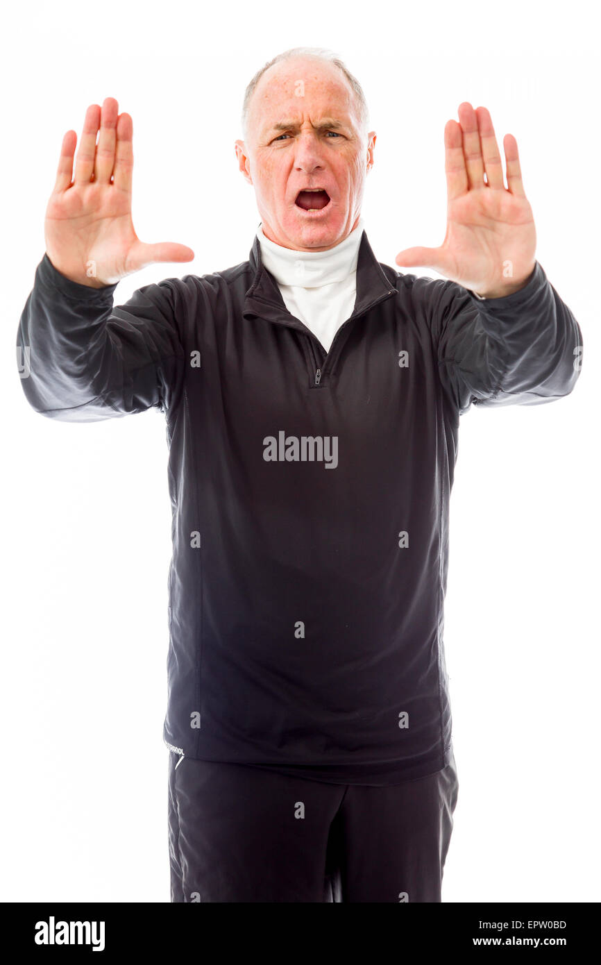 senior caucasian man isolated on a white background Stock Photo - Alamy