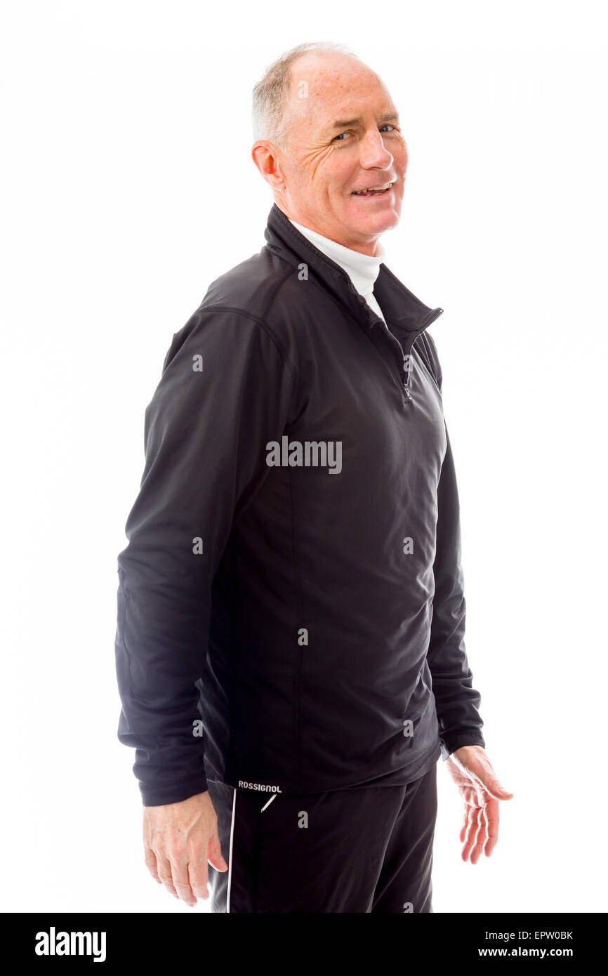 senior caucasian man isolated on a white background Stock Photo - Alamy
