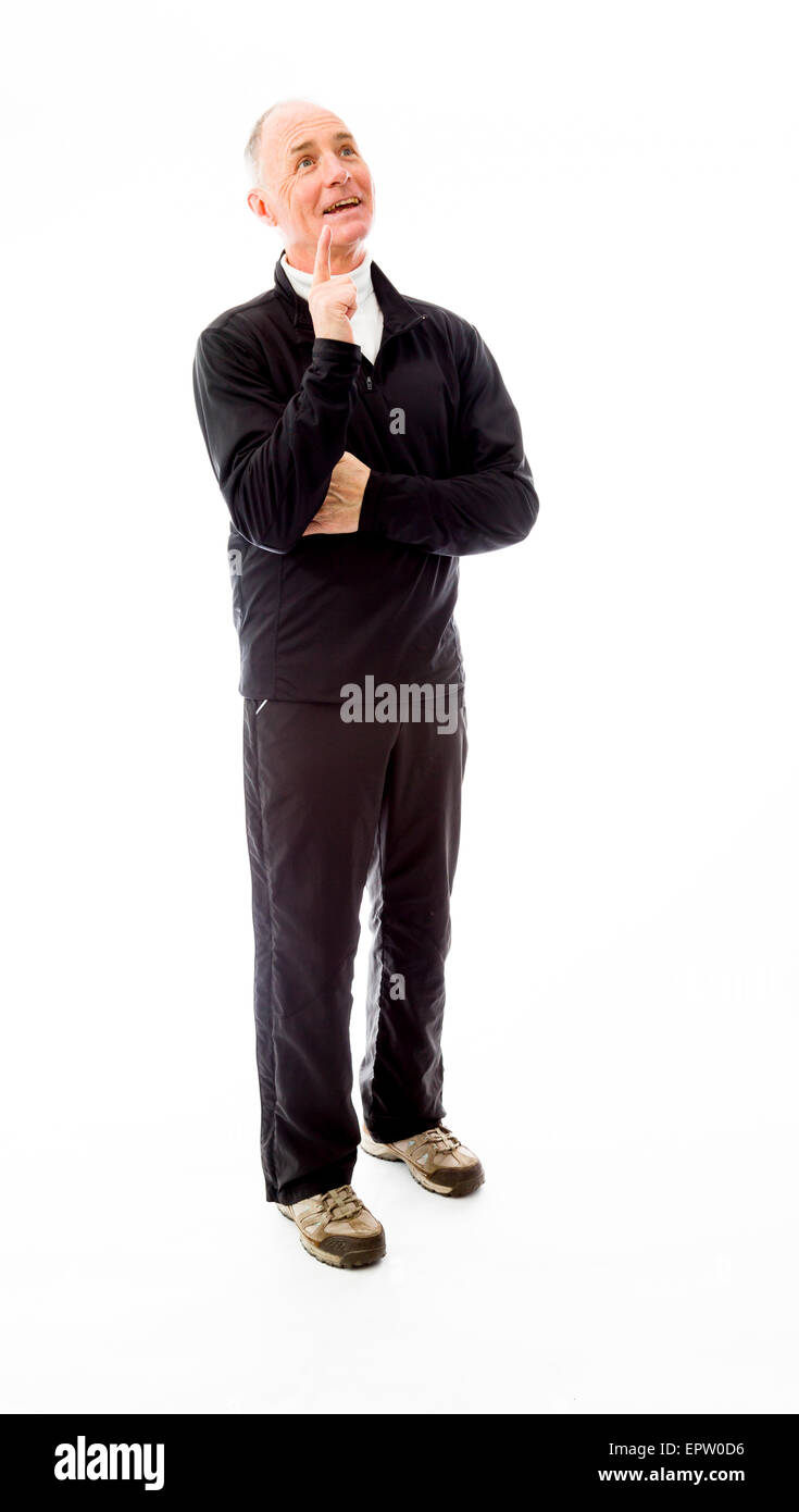 senior caucasian man isolated on a white background Stock Photo - Alamy