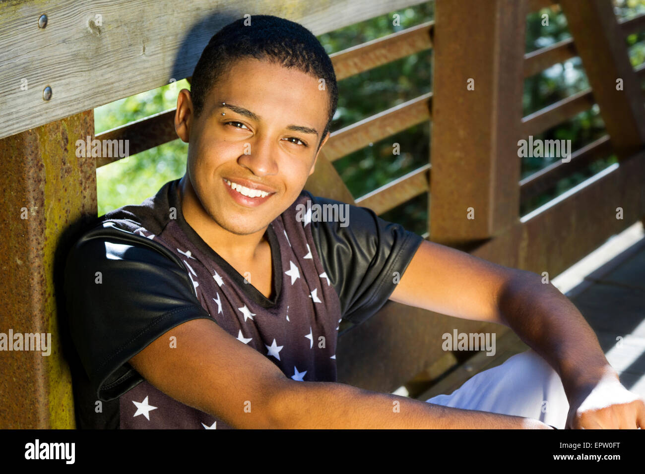 Outdoor portrait of teenage boy Stock Photo - Alamy