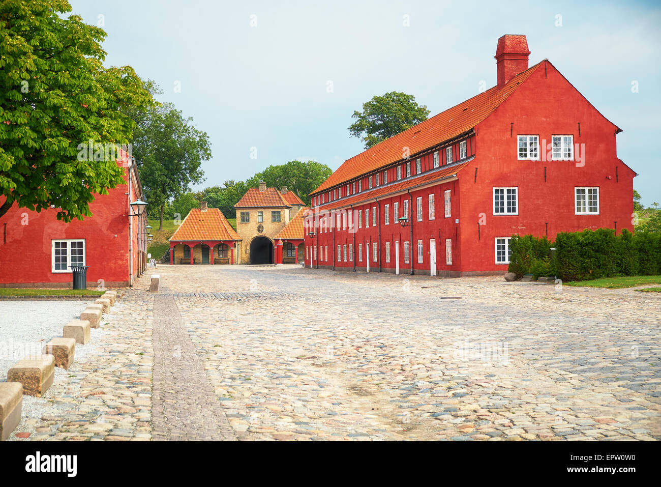 The Prince's Bastion, the Princess' Bastion and the interior side of the North Gate  (Norway's Gate) of  in Kastellet in Copenha Stock Photo