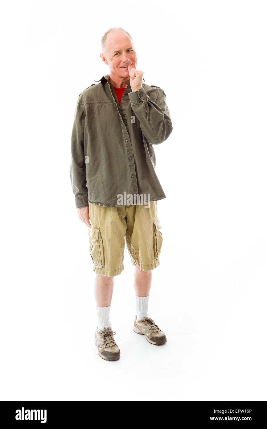 senior caucasian man isolated on a white background Stock Photo - Alamy
