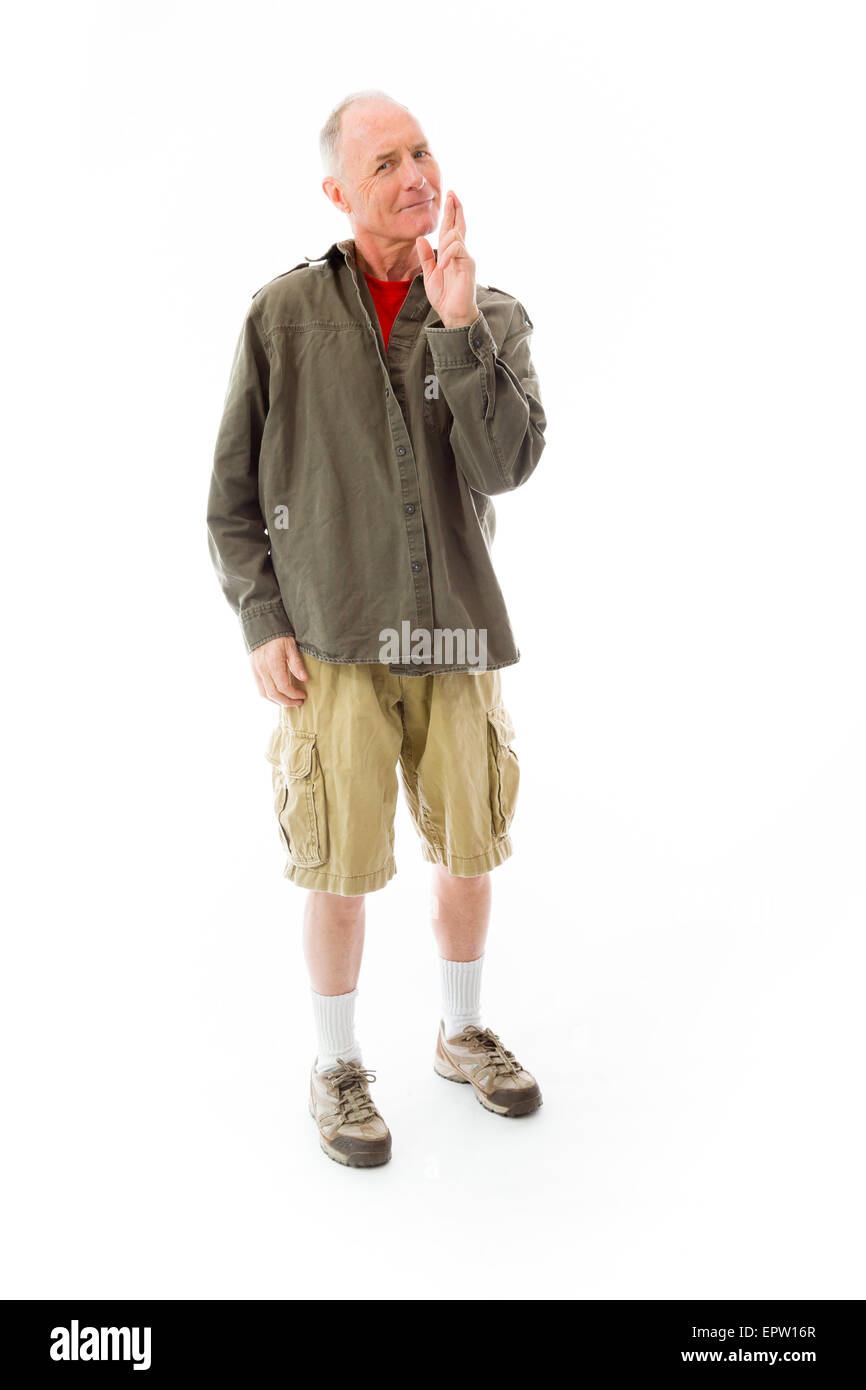 senior caucasian man isolated on a white background Stock Photo - Alamy