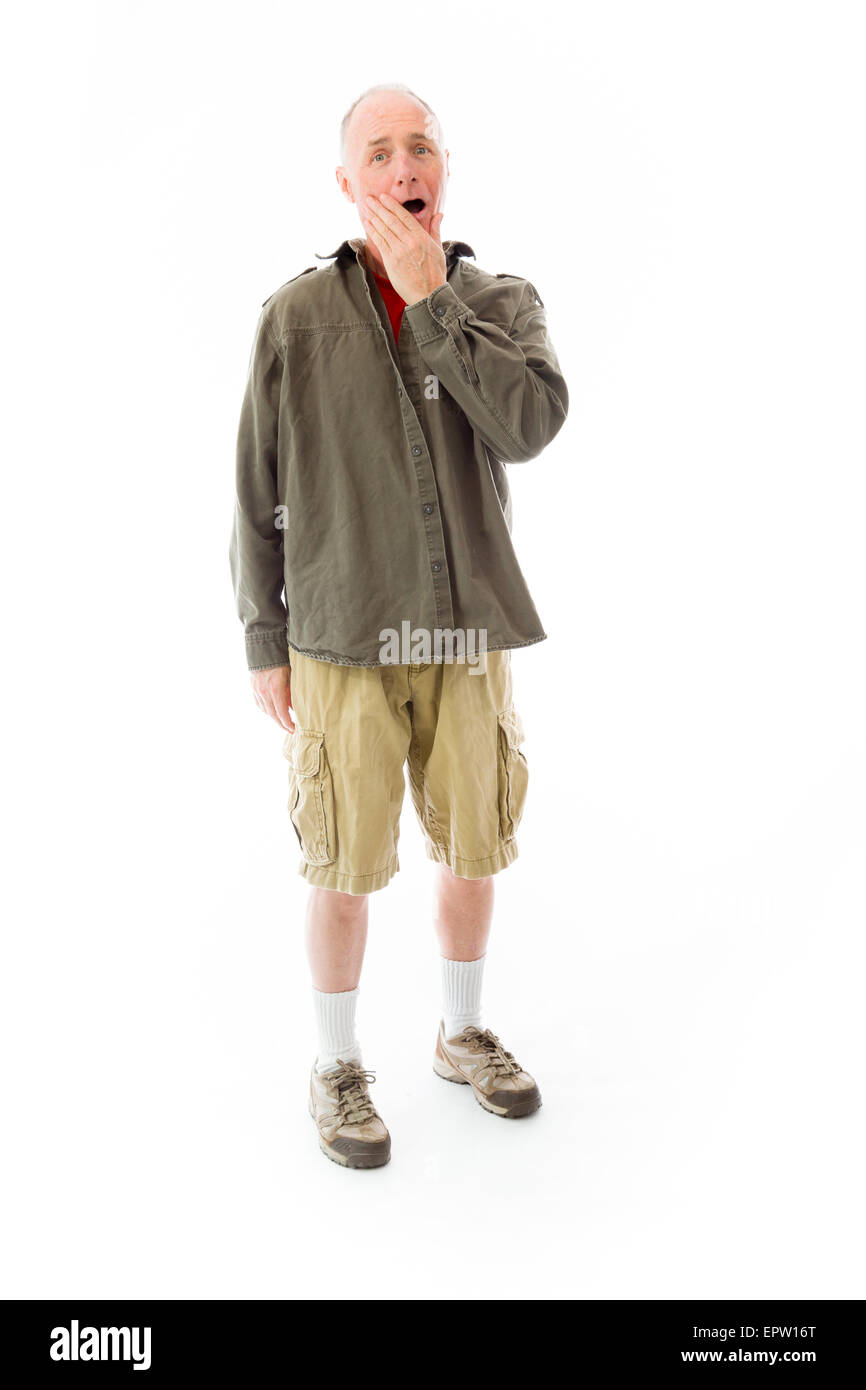 senior caucasian man isolated on a white background Stock Photo - Alamy