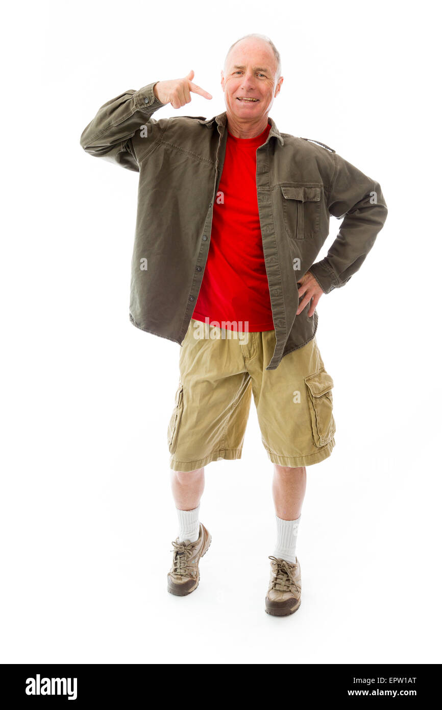 senior caucasian man isolated on a white background Stock Photo - Alamy