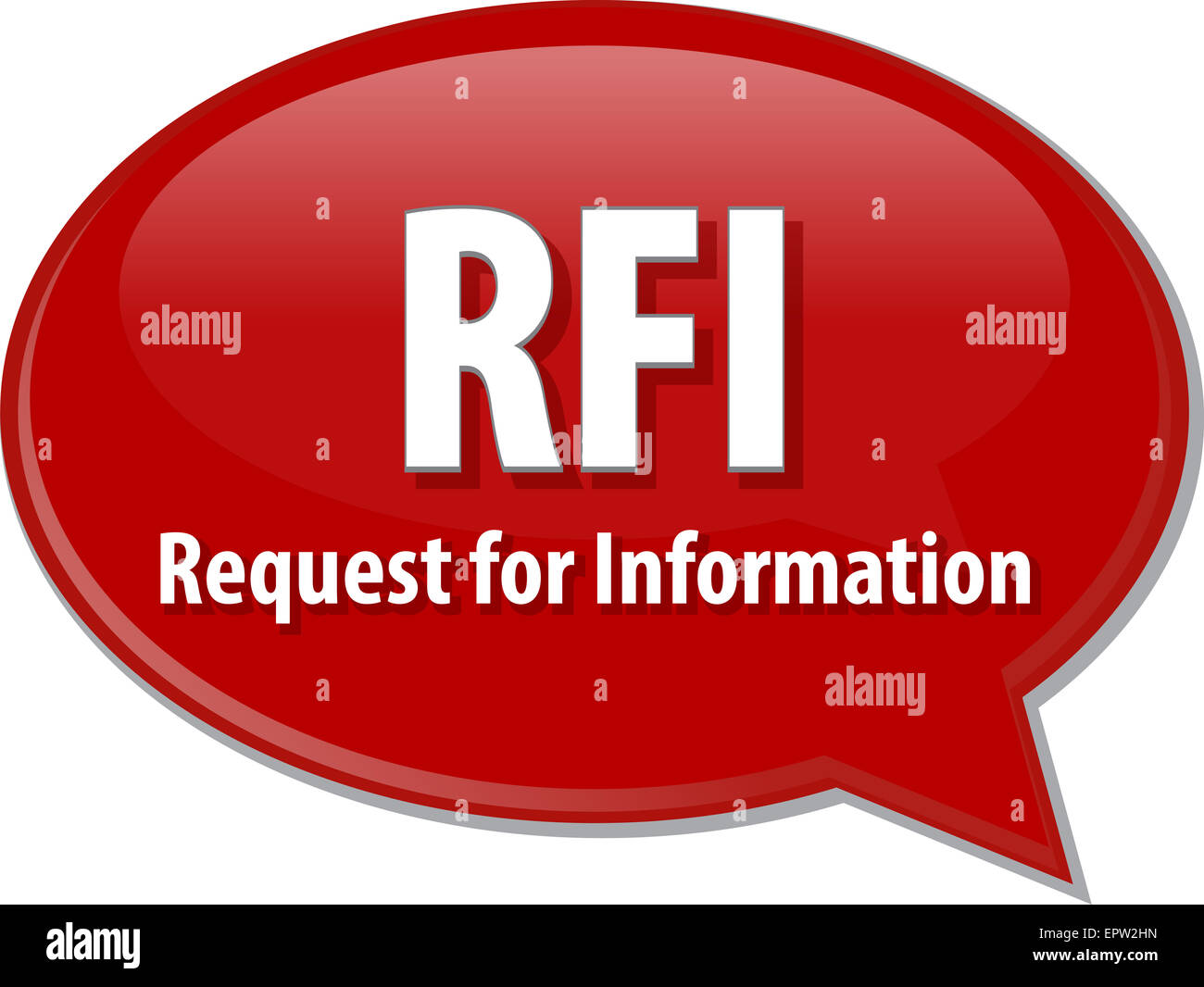 word speech bubble illustration of business acronym term RFI Request For  Information Stock Photo - Alamy