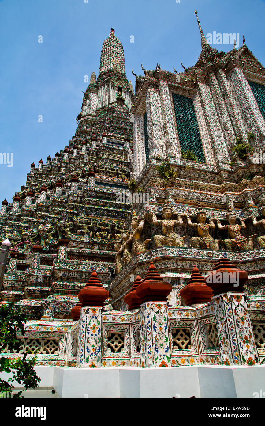 asia bangkok in temple thailand abstract cross colors roof wat and ...