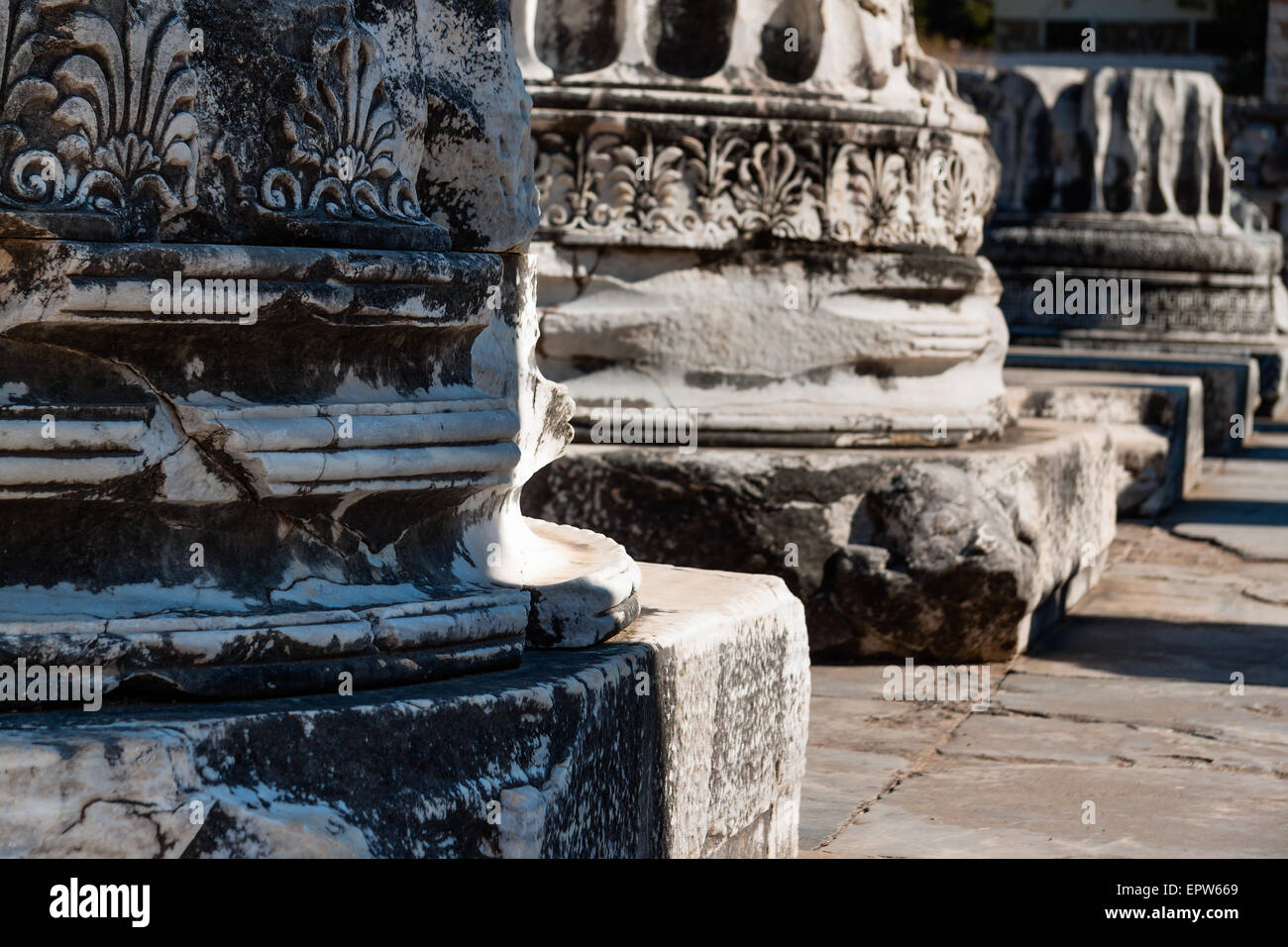 Friezes in Temple of Apollo Stock Photo
