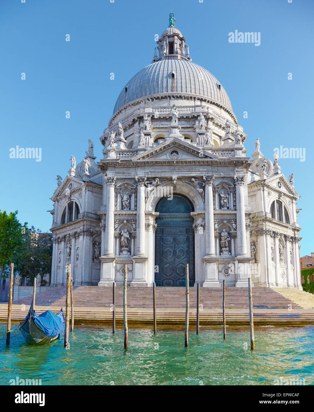Basilica Santa Maria della Salute on embankment of Canal Grande in Venice, Italy Stock Photo