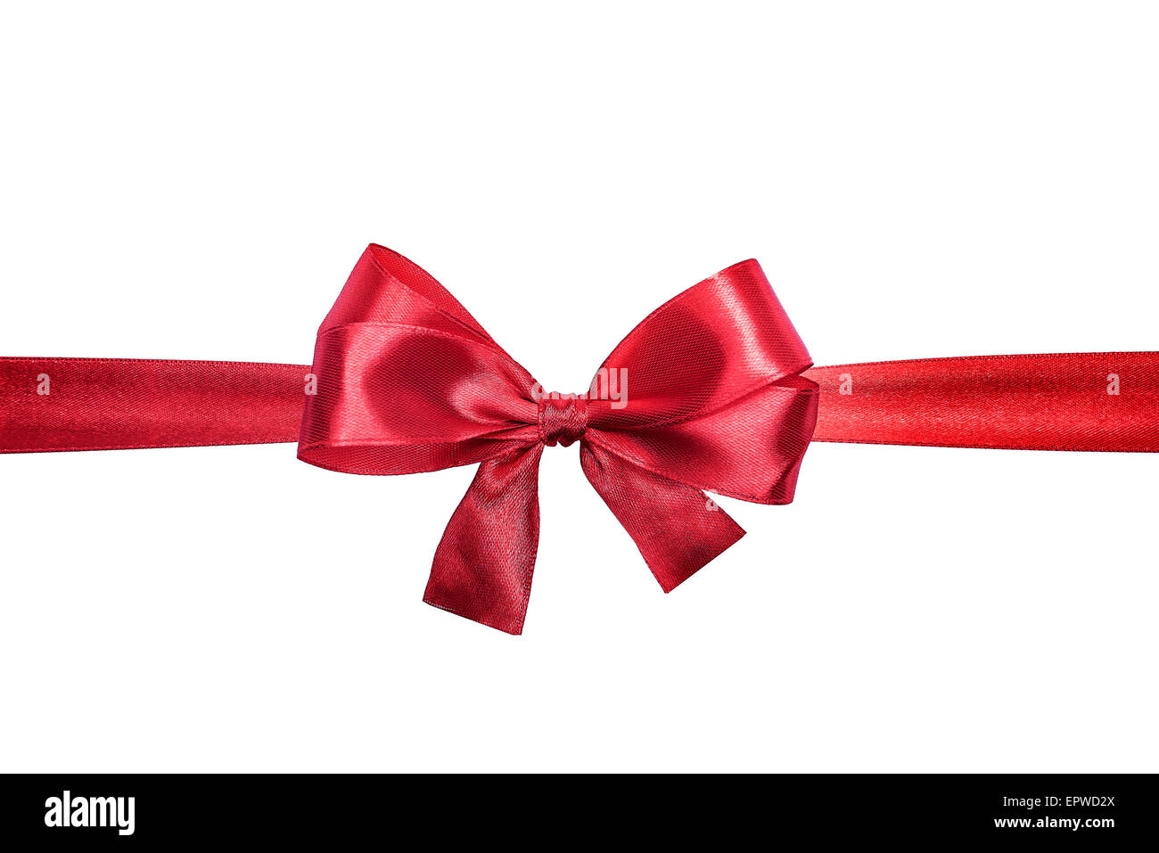 Realistic Red Bow Christmas Shiny Red Satin Ribbon New Year Gift