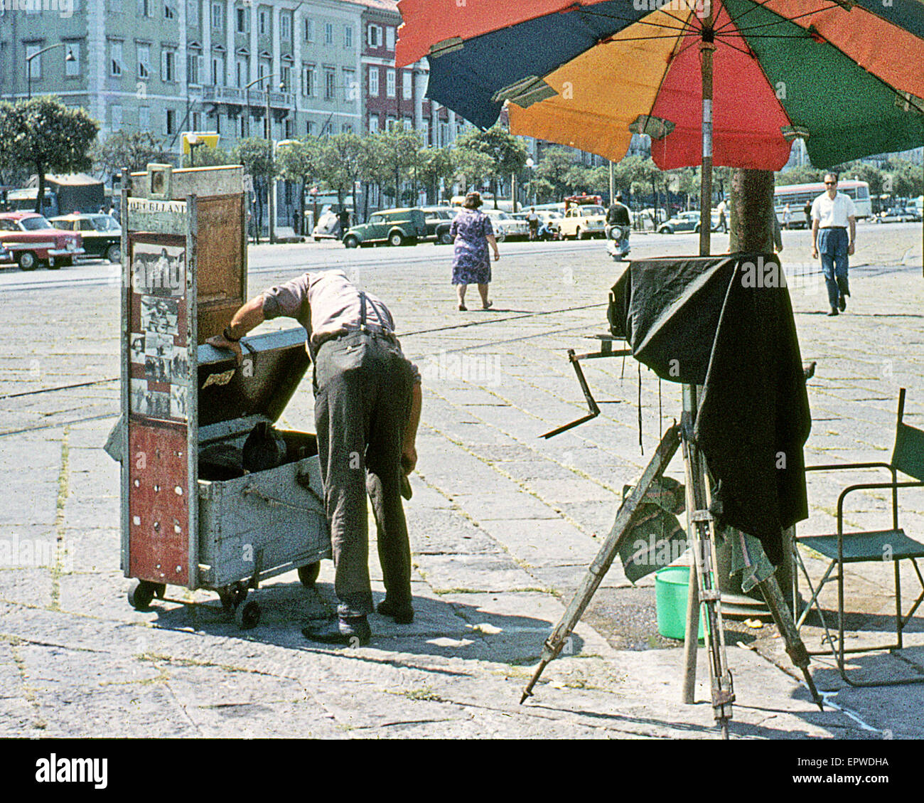 Itinerant street portrait photographer Trieste 1960's Stock Photo