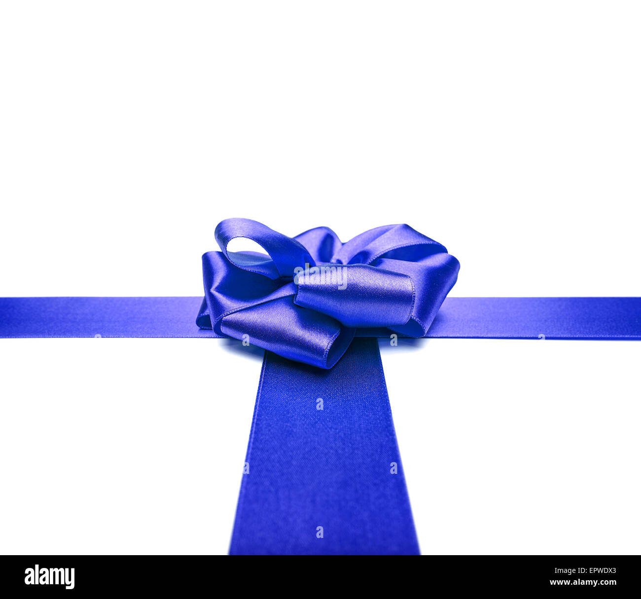Blue ribbons with bow Stock Photo