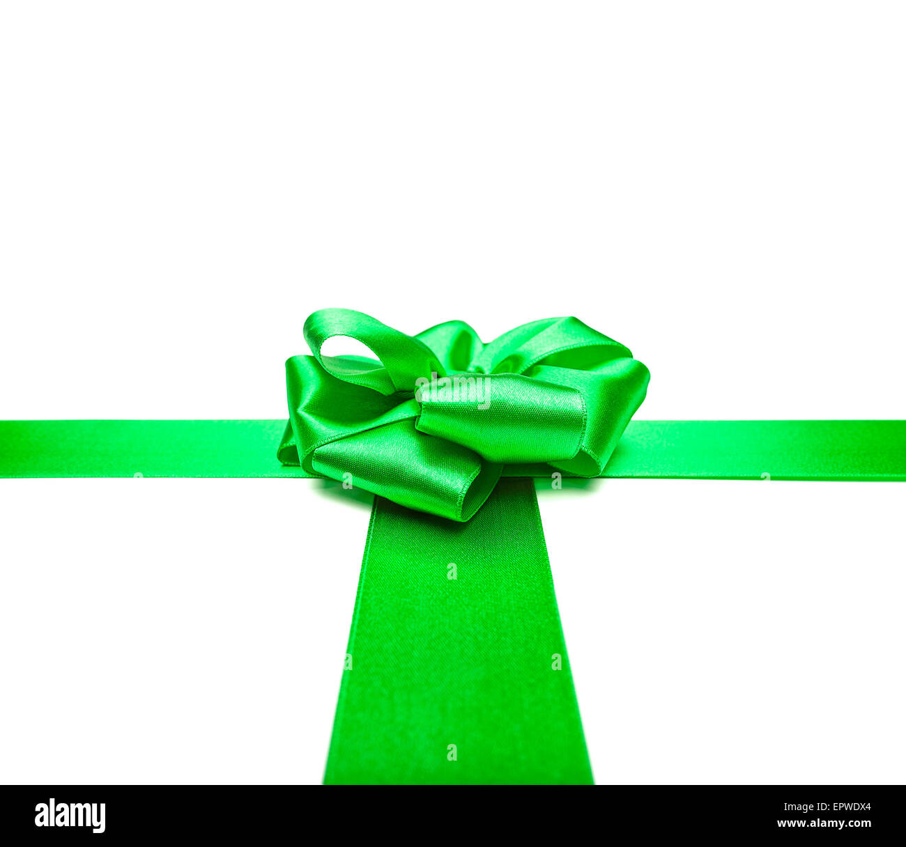 Green ribbons with bow Stock Photo Alamy